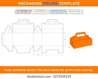 Large Cable Box, Gift Box, Storage Box, Dieline Template