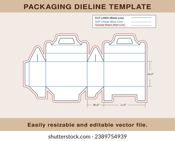 Large Cable Box, Gift Box, Storage Box, Dieline Template Editable Vector File