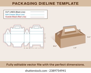 Large Cable Box, Gift Box, Storage Box, Dieline Template Editable Vector File