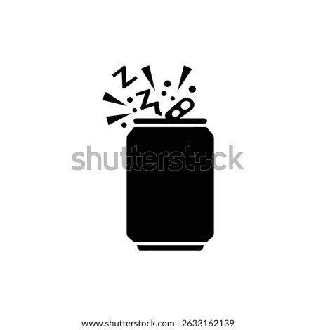 Large Can with Crack Open and Fizz, Soda Can with Carbonation