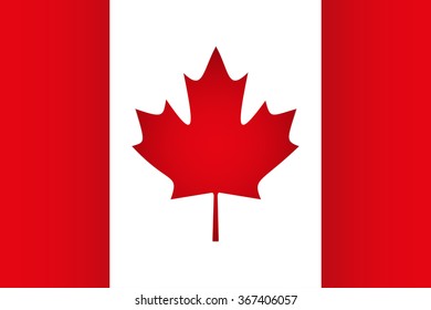 a large Canadian flag with shadows