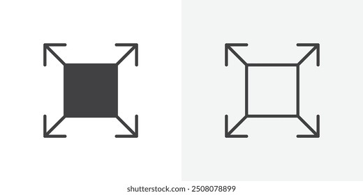 Large capacity icon in solid and outlined style