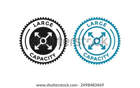 Large capacity logo vector design. Suitable for info and label