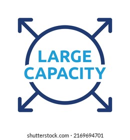 Large capacity outline icon vector illustration.