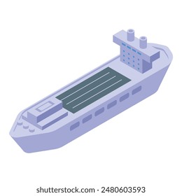 Large cargo ship is sailing across the ocean, carrying goods for international trade