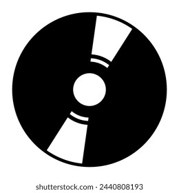 A large cd symbol in the center. Isolated black symbol