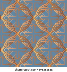 Large Celtic Textile Blue & Copper