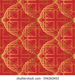 Large Celtic Textile Copper & Red