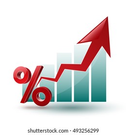 large chart and arrow on a white background in regress