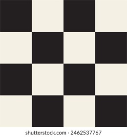 Large Checkered Black and Bone White Seamless Pattern