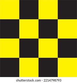 Large Checkered Yellow and Black Seamless Pattern