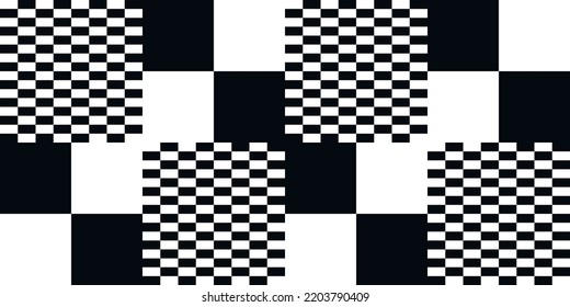 Large chess plates and small chess rectangles. Vector of small and large checkered patterns.