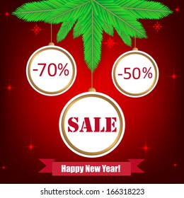 Large Christmas sale. Vector  illustration
