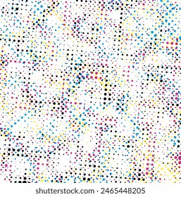 un Grande círculo de puntos de color cmyk sobre un fondo blanco, un fondo colorido con puntos multicolores, efecto de puntos cmyk, , un patrón de puntos coloridos sobre un fondo blanco