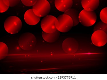 Große rote Kreise mit einem hellen Schal auf schwarzem Hintergrund