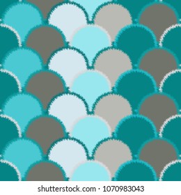 Large circles textured weaving lines seamless pattern -vector illustration.