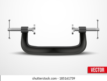 Large clamp compression tool. Conceptual vector illustration