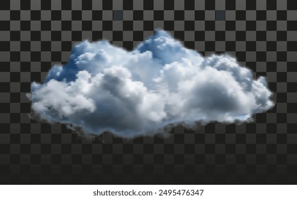 A large cloud in the sky with a blue hue. The cloud is white and fluffy, and it looks like it's about to rain