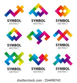 large collection of abstract vector icons of the modules
