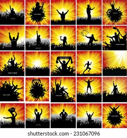 A large collection of advertising posters. ( Fans, Sport, Music )