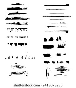 Large collection of black paint. Vector patterns on a white background. Elements for decoration. Official style. EPS 10
