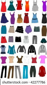 large collection of clothes for women