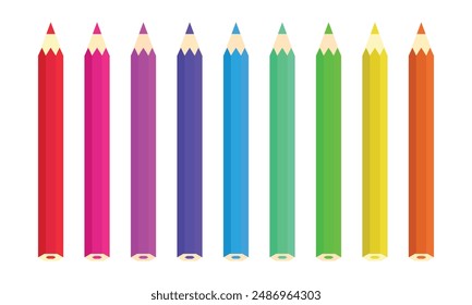 Grande colección de lápices de colores ilustración.