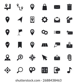 Große Sammlung von verschiedenen UI UX gefüllte Vektorsymbole