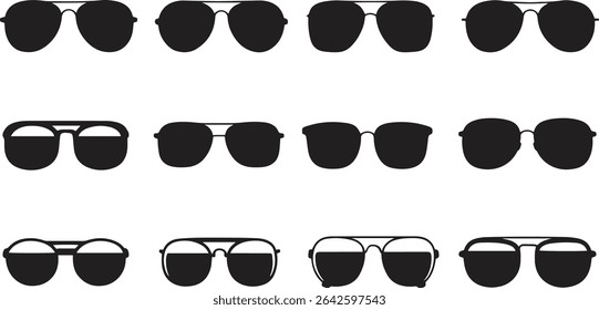 Large collection of eyeglasses and sunglasses icons vector illustration isolate on white background	