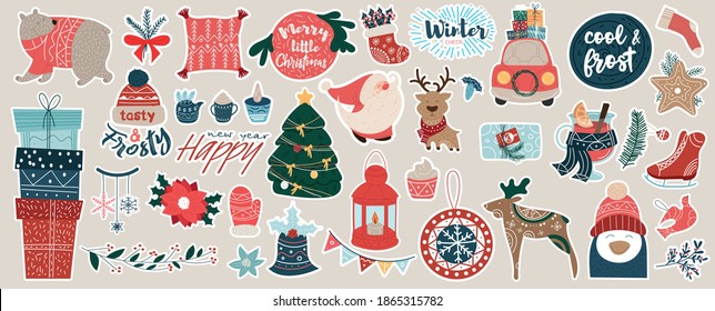 Large collection of festive Christmas stickers