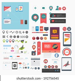 Large collection of flat web graphics