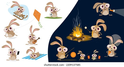 large collection of a funny cartoon rabbit