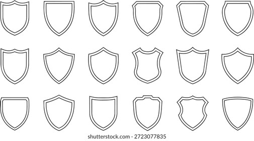 Grande colección de esquemas de escudos heráldicos y emblemas del escudo de armas en blanco