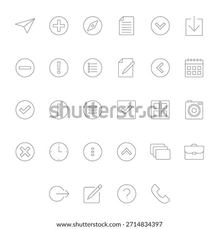 A large collection of many essential line vector icons.