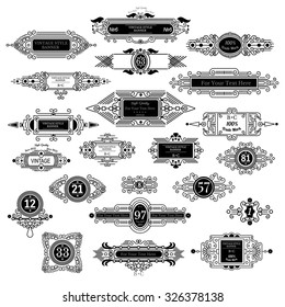 large collection of ornate headpieces or monogram in line style