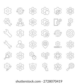 Eine große Sammlung von Gliederungslinienstil-Symbolen für verschiedene UI-UX-Einstellungen.