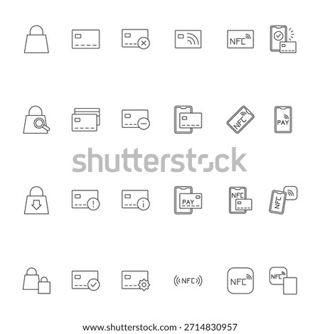 Large collection of outline vector icons for user interface design.