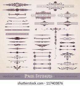 large collection of page dividers and ornate headpieces