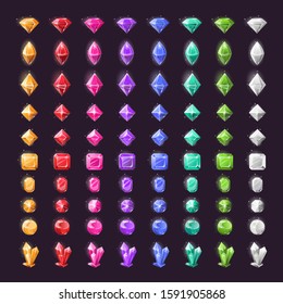 A large collection of precious stones, a set of luminous crystals.