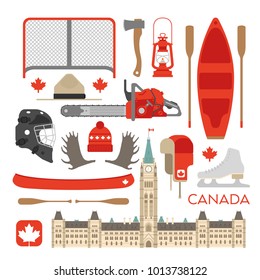 A large collection of random Canadian icons in vector format.