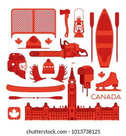 A large collection of random Canadian icons in vector format.