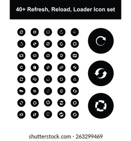 large collection of reload and refresh icon set