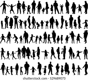 Large collection of silhouettes concept.