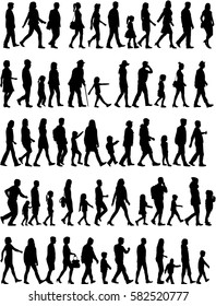 Large collection of silhouettes concept.