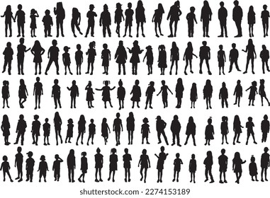 Large collection silhouettes of people.	