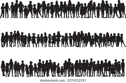 Large collection silhouettes of people.	