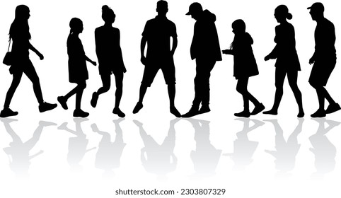 Large collection silhouettes of people.	