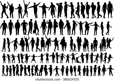 Large collection silhouettes of people.