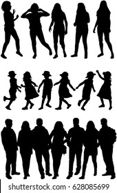 Large collection silhouettes of people.