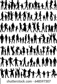 Large collection silhouettes of people.